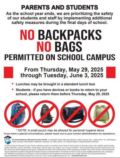 No Backpacks